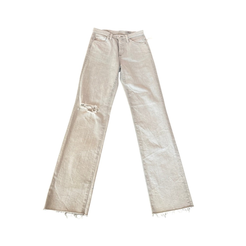 AG‎ Adriano Goldschmied Alexxis Vintage Straight Grey Jeans Distressed SZ 24